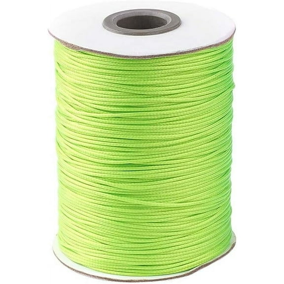 1 Roll 88 Yards Korean Waxed Polyester Cord 1mm Macrame Craft DIY Thread Rattail Beading String for Jewelry Making Chinese Knotting Kumihimo Shamballa Friendship - Green Yellow