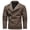Dark brown, variant on Men's PU Motorcycle Racing Jacket, Slanted Zipper Design, Stylish and Functional Outerwear, Perfect for Motorbike Enthusiasts