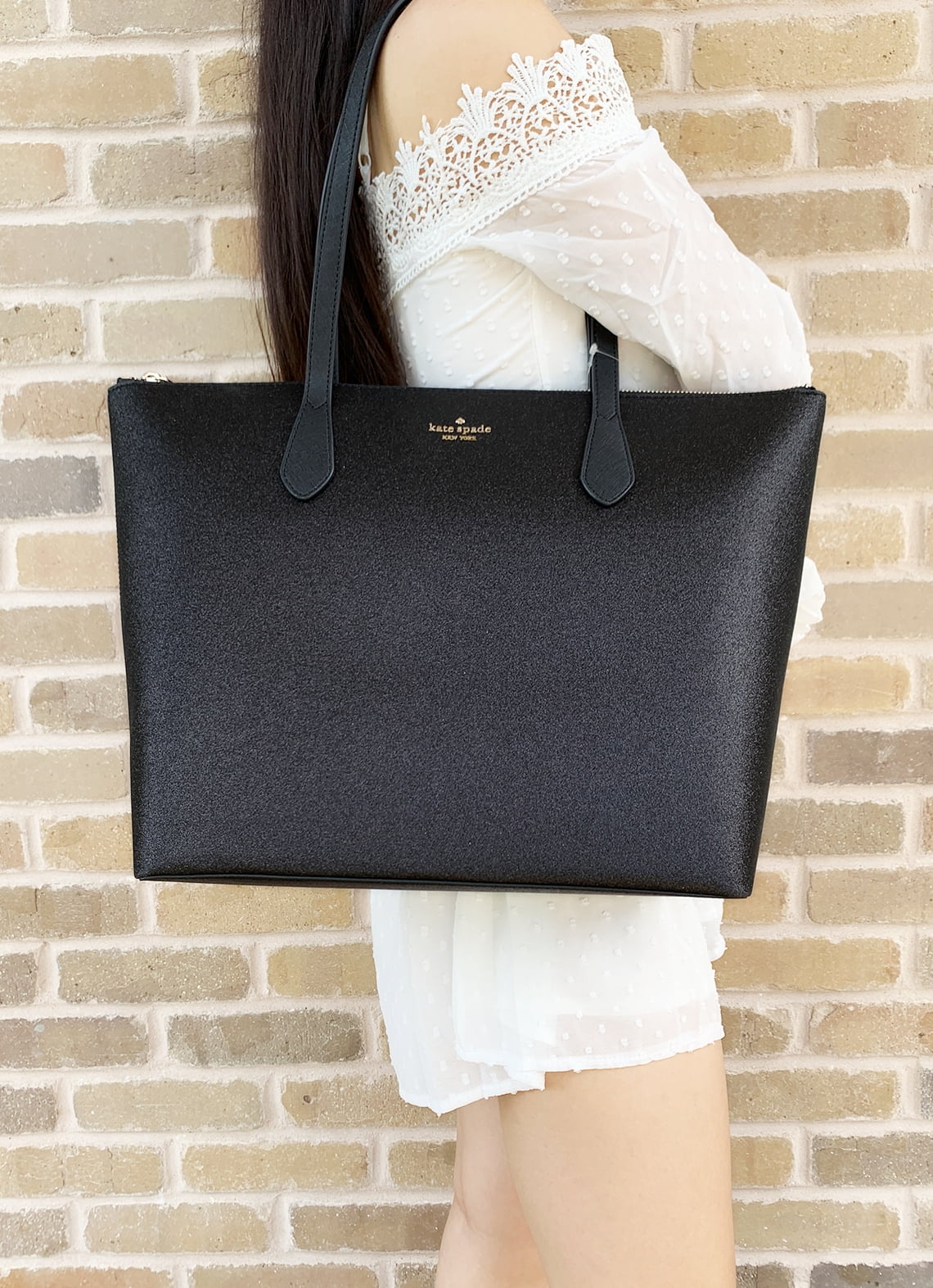 kate spade black glitter bag
