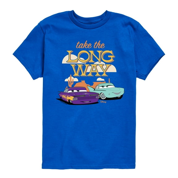 Disney - Cars - Take The Long Way - Boy's Toddler And Youth Short Sleeve Tee
