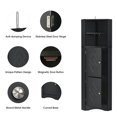 thumbnail image 4 of 61" Tall Bathroom Corner Cabinet, Freestanding Storage Cabinet with Doors and Adjustable Shelves Home Space Saver for Bathroom, Living Room, Laundry Room, Black, 4 of 7