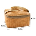 thumbnail image 2 of Lunch Bag Splash-proof Woven Rattan Insulated Lunch Box Bag Picnic Cooler Bag, 2 of 8