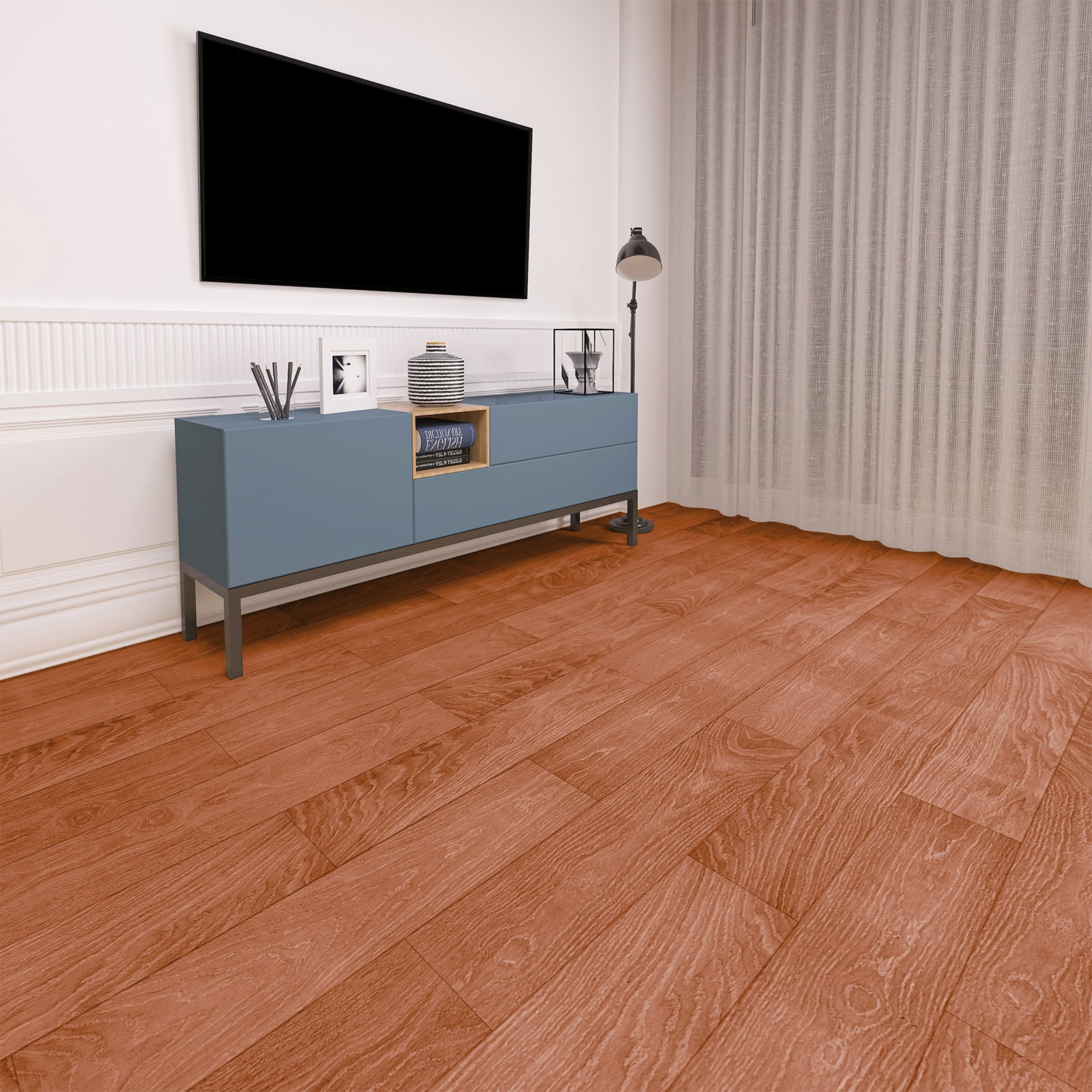 Art3d Vinyl Wood Plank 36" x 6" 36 Packs Self-adhesive Peel and Stick Flooring Tiles-Rosewood