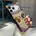 thumbnail image 5 of for iPhone 17 Pro Max Butterfly Stand Case, Glitter Bling Foldable Kickstand Woman Girls Mirror Back Golden Plated Shockproof Protective Elegant Cute Soft Cover for iPhone 17 Pro Max, Purple, 5 of 12