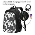 thumbnail image 5 of Lafuoo Black And White Sheeps Pattern USB Backpack, Multi-Pocket Laptop Backpack, Unisex Travel Backpack for Office, Work-One Size, 5 of 7