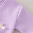 thumbnail image 4 of TOWED22 Toddler Girls 2 Piece Outfits Fall Clothes Knit Tulle Puff Sleeves Top and Flare Pants Set for Girl,Purple,2-3 Y, 4 of 6