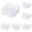Clear 6 Packs, variant on Divided Veggie Tray with Lid Stackable, 4 Compartment Snack Containers, 2PCS, 17.5x17.5x7.5 cm, Clear 2 Packs