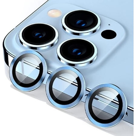 Compatible with iPhone 13 Pro/13 Pro Max - A Set of 3 Blue Glass Camera Lens Protectors