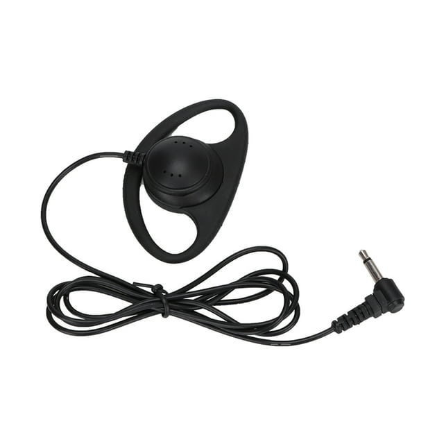 Auriculares en forma de d de 5 piezas connchuffuffufe de 3,5 mm, cable en espiral, SE adaptan a Cualquier Oreja, Uso Exterior Para Radios Bidireccionales, Negro, Compatible Con