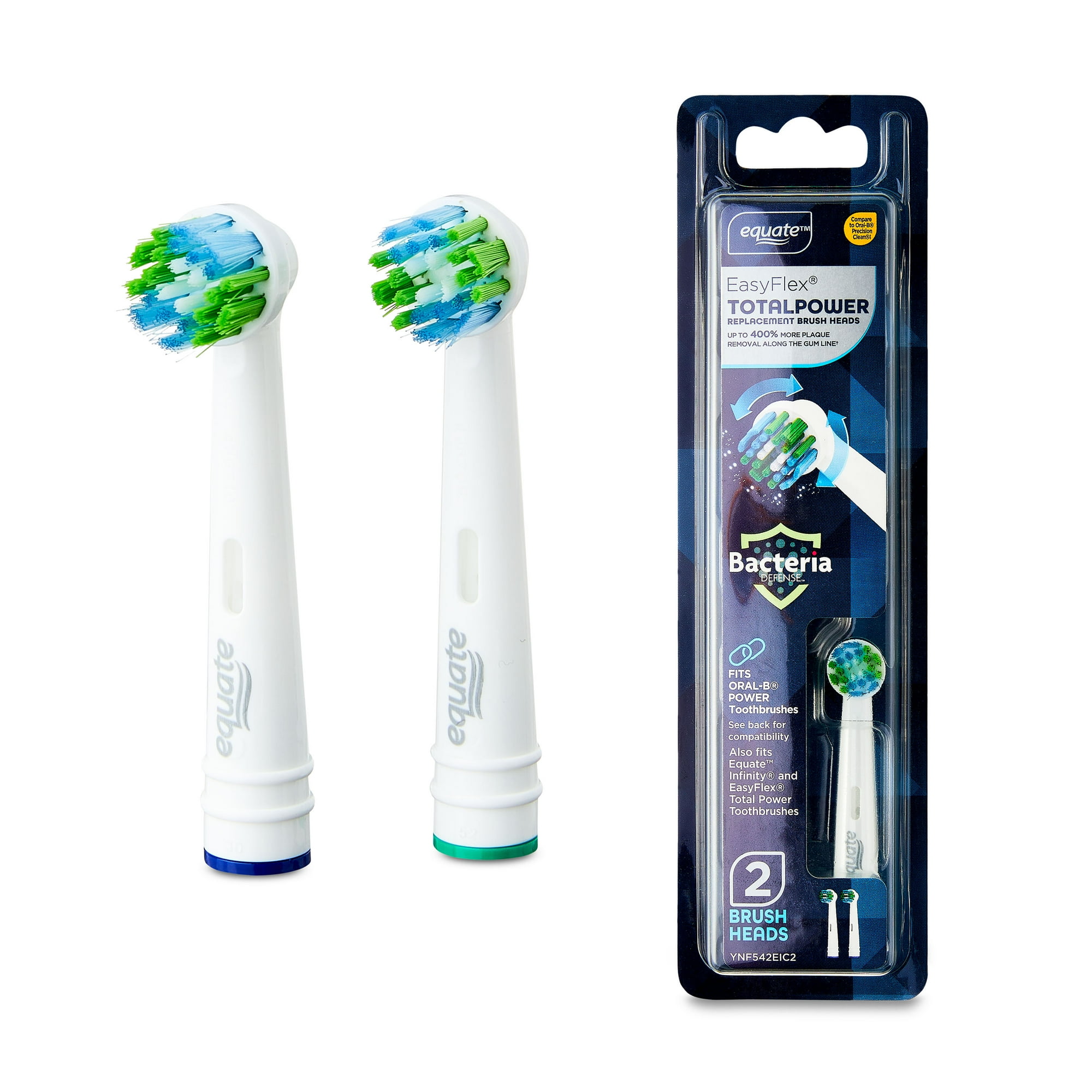 Equate EasyFlex Total Power Electric Toothbrush Replacement Heads, 2 Count