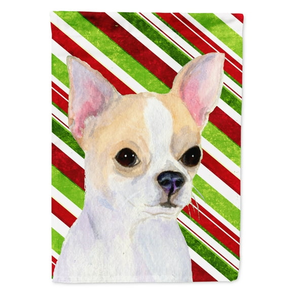 Chihuahua Candy Cane Holiday Christmas Garden Flag