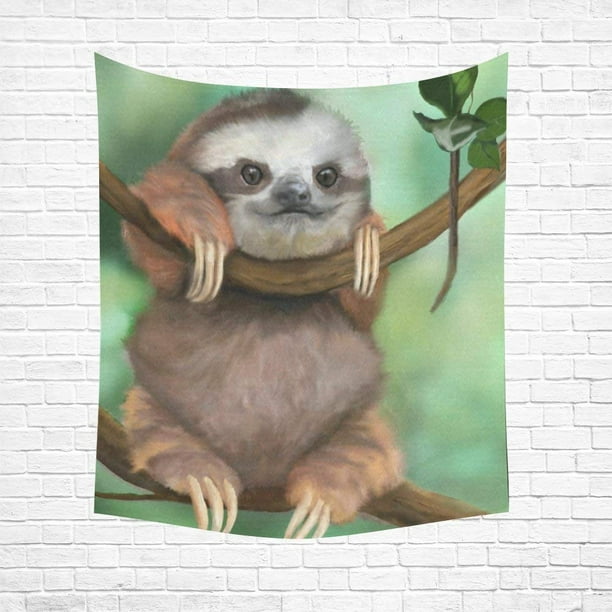 Cadecor Sloth Home Decor Tapestry Wall Art 60x80 Inches Com - Sloth Home Decor
