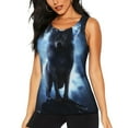 thumbnail image 3 of Goofa Night Scene of Wolves Printed Womens Workout Tops for Women Sleeveless Yoga Shirts Athletic Running Tank Tops Sleeveless Gym Clothes Workout Apparel-X-Large, 3 of 9