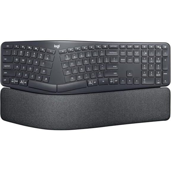 Logitech Ergo K860 Wireless Ergonomic Keyboard with Wrist Rest - Split Keyboard Layout for Windows/Mac, Bluetooth or USB Connectivity