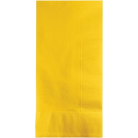 Party Central 2-Ply Disposable Party Dinner Napkins - 8" - School Bus Yellow - Club Pack of 600