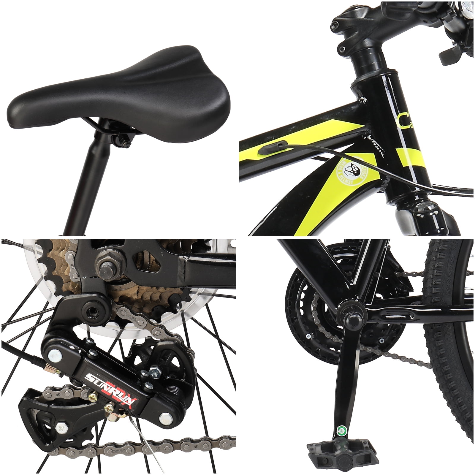 UBesGoo 26 inch Mountain Bike with 21-Speed, Dual Disc Brake, High-Carbon Steel MTB Bicycle, Yellow