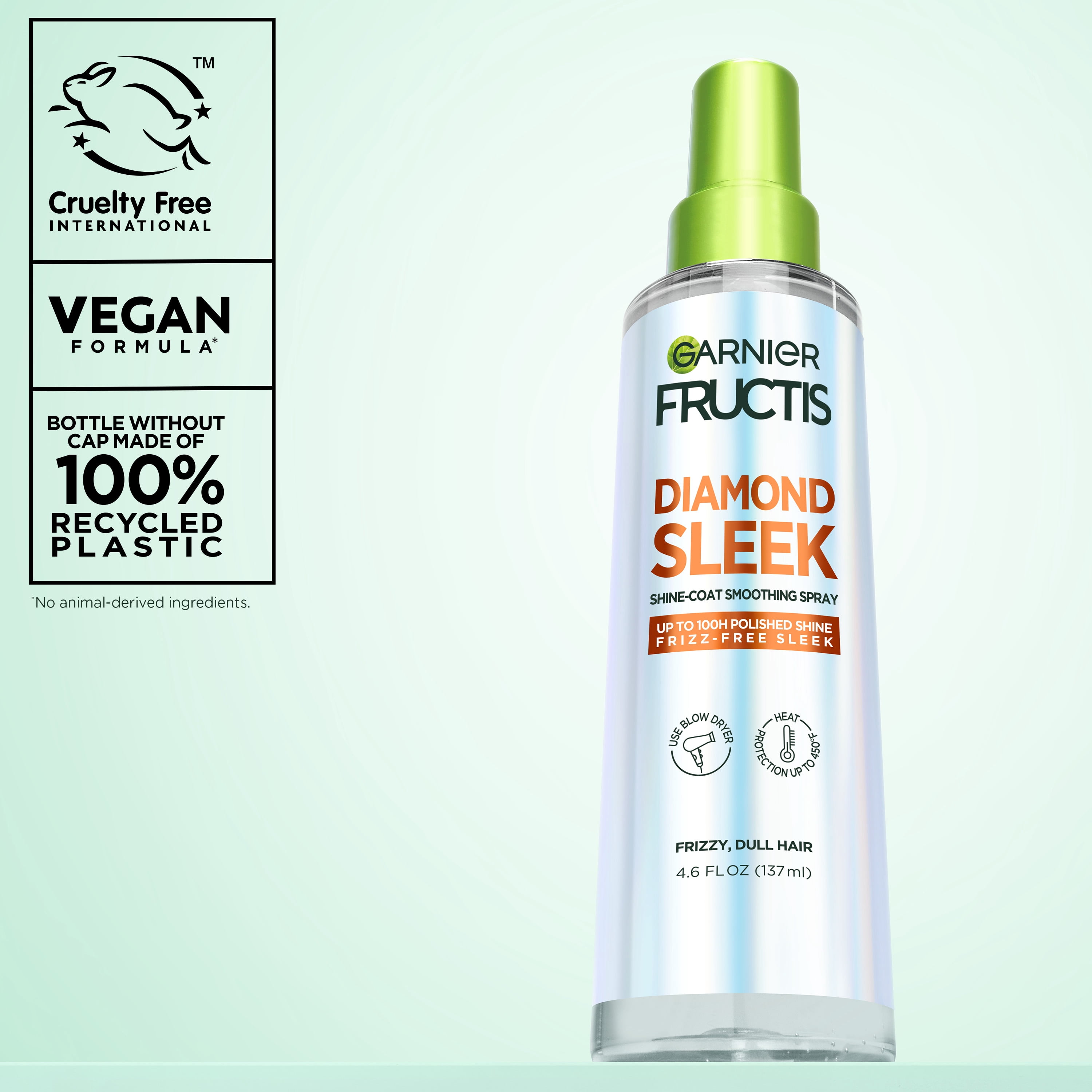 Garnier Fructis Diamond Sleek Shine Spray for Frizzy and Dry Hair, 4.6 fl oz