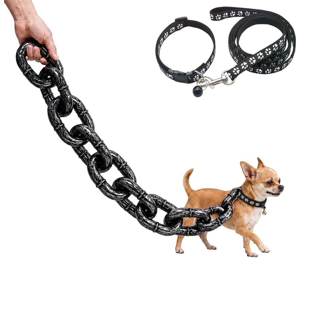 Iron Paws Dog Chain Plastic Imitating Irons Leash Fake Funny (70in) Lightweight Big Chain Leash Dog Cat Photo Props Oversized Statement Chain Design