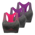 thumbnail image 1 of FAIWAD Women's 3 Pack Racerback Workout Tank Tops Basic No Underwire Athletic Stretch Padded Bralettes, 1 of 4