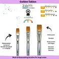 thumbnail image 2 of zem brush golden taklon wash brush set sizes 1/2", 3/4", 1", 2 of 5