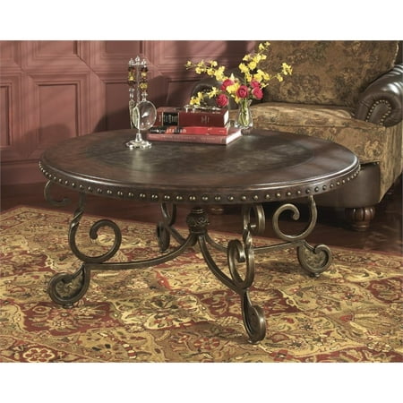 Ashley Furniture Rafferty Round Coffee Table in Dark Brown | Walmart Canada