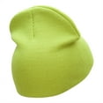 thumbnail image 3 of Scored Embroidered 8 Inch Knitted Short Beanie - Lime OSFM, 3 of 5