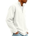 thumbnail image 4 of Quarter Zip Pullover Men Corduroy Sweatshirt Long Sleeve Stand Collar Golf Polo Shirt Lightweight Textured Sweater Top for Outdoor Wear, 4 of 6