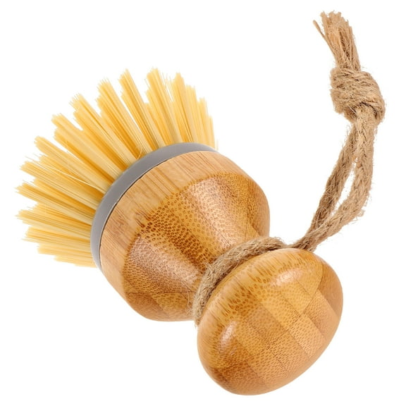 FOMIYES Wooden Kitchen Cleaning Brush for Dish Washing and Vegetable Scrubbing with Bristles Khaki