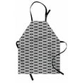 thumbnail image 1 of Abstract Apron Monochrome Stripes Oval Shapes Geometric Illustration Minimalist Modern Art, Unisex Kitchen Bib Apron with Adjustable Neck for Cooking Baking Gardening, Black and White, by Ambesonne, 1 of 3