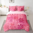 thumbnail image 3 of Feelyou Watercolor Flower Women Twin Bedding Sets 7-Piece, Pink Cherry Blossoms Bedding Comforter Set, Artwork Style Reversible Sheet Sets, Luxury Bedroom Decor, 3 of 9