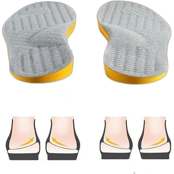 ZCWomen Men Posture Correcting Orthotic Insoles 4 in 1 Gel Insoles Flat feet Arch Support Orthopedic overpronation Supination Plantar Fasciitis Metatarsalgia X/O Valgus Varus Shoe Inserts