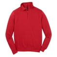 thumbnail image 5 of Mens 1/4 Zip Cotton/Poly Fleece Sweatshirt True Red 2X-Large, 5 of 8