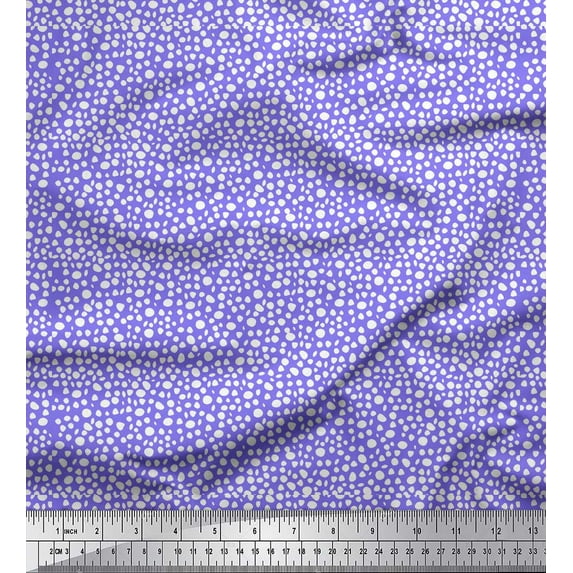 Soimoi Purple Modal Satin Fabric Uneven Dots Print Sewing Fabric Yard 42 Inch Wide