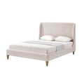 thumbnail image 4 of Rustic Manor Bree Tufted Linen Queen Size Bed Frame, No Box Spring Needed, Pink, 4 of 10