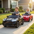 thumbnail image 2 of Gymax Licensed Ford Mach E Electric Vehicle w/Parent Control LED Lights Horn Music Black, 2 of 10