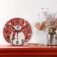 thumbnail image 2 of Dreamtimes Home Decor Christmas Xmas Lovely Snowman Snowflake Round Acrylic 10 Inch Wall Clock Non Ticking Silent Clock Art for Living Room Kitchen Bedroom, 2 of 5