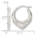 thumbnail image 3 of Auriga Fine Jewelry 925 Sterling Silver & Lasered Diamond-cut Scalloped Hoop Earrings for Women, 3 of 5
