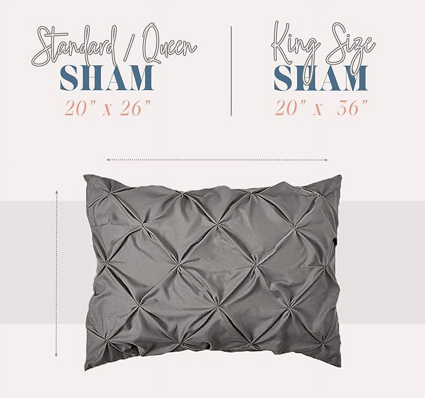 2-Pack Sham Set, 1500 Series, Stylish Design-Easy Care, Wrinkle Resistant, Pleated Standard/Queen White