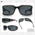 thumbnail image 2 of Womens Trendy Curved Wrap Around Rectangle Thick Temple Plastic Sunglasses Brown - Black, 2 of 8
