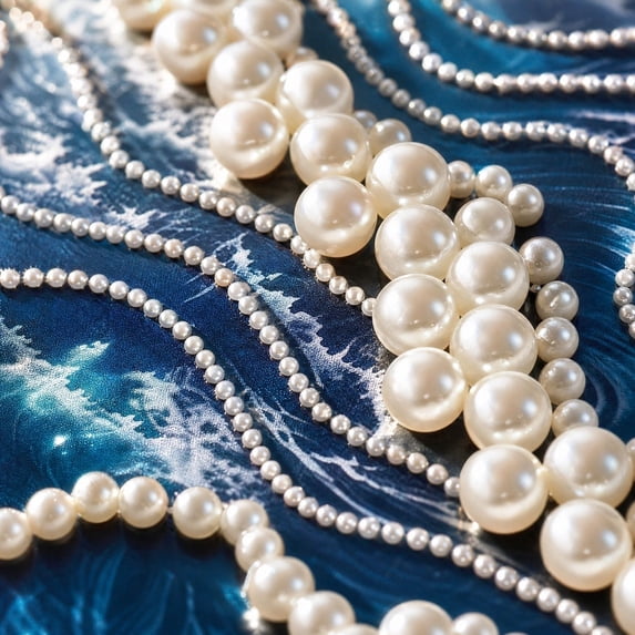 DIY Beach Pearl Diamond Painting Kit, 12×16in Shimmer Full Drill Ocean Pearl Art Set, Easy DIY Handicraft, Perfect Art Decor & Birthday Christmas Gift Option