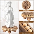 thumbnail image 4 of HouseJoy 2Pcs Wood Risers for Display Decorative,Round Beaded Riser Distressed for Decor ,Wooden Farmhouse Coasters Mini Cake Stand Plant Stand,Rustic Pedestal Stand Decor Display Risers for Tiered, 4 of 7