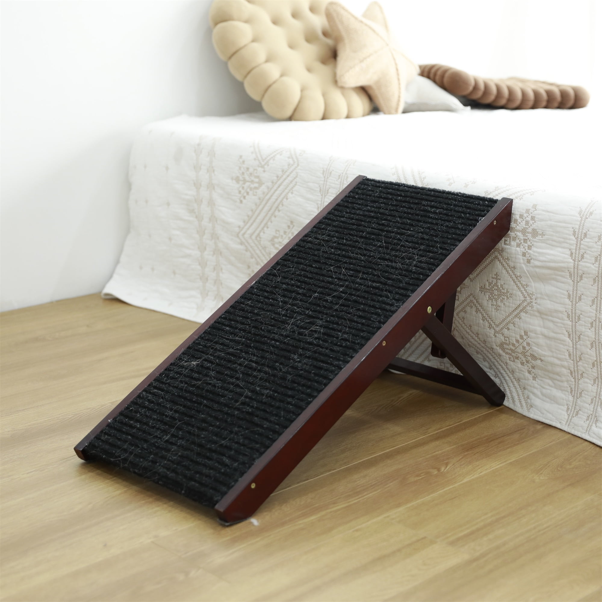 Pefilos 19" Tall Adjustable Pet Ramp, Wooden Folding Portable Dog & Cat Ramp Perfect for Bed and Car, Non Slip Carpet Surface 4 Levels Height Adjustable, Small Dog Use Only, Black Pefilos 19" Tall Adjustable Pet Ramp, Wooden Folding Portable Dog & Cat Ramp Perfect for Bed and Car, Non Slip Carpet Surface 4 Levels Height Adjustable, Small Dog Use Only, Black