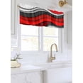 thumbnail image 3 of Valances for Windows Abstract Red Rod Pocket Cafe Window Treatments Valance Curtains for Kitchen Bathroom Laundry Basement Windows 54"x18", 3 of 9