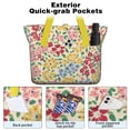 thumbnail image 2 of Tote Bag for Women - Pioneer Flower Shoulder Bag - Large Utility Work Duffle Bag with Zipper Handbag for Travel, Work, Sprots, 2 of 5