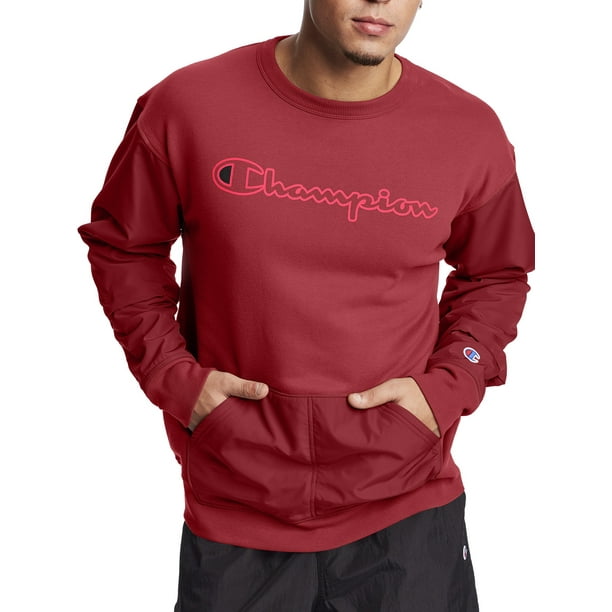 Champion - Champion Men's Hybrid Woven Crewneck Sweatshirt, up to Size ...