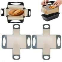 MODANU 2Pcs Reusable Silicone Bread Loaf Pan Liner, Food-Grade Silicone Bread Sling, Loaf Pan Lifters - Non-Stick Baking Tools with 4 Handles for Loaf, Cake, Pastry (Grey)