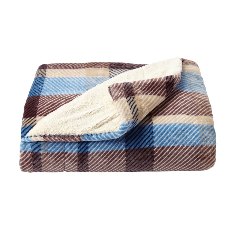 Somerset Home Poly Fleece Sherpa Blanket 70x60 photo 8