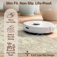 thumbnail image 6 of Design&I 8'x10' Washable Area Rug Sleek Flatweave Pet Friendly Neutral Cream Field Scattered Blossoms Border Beige Pile for King Size Bedroom, Under Bed, 6 of 7