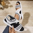 thumbnail image 2 of Women's Breathable Knit Flat Sandals Wide Width Round Toe Summer Casual Sandals Stretch Mesh Soft Bottom Lightweight Walking Shoes Non Slip Outdoor Beach Sandals, 2 of 10