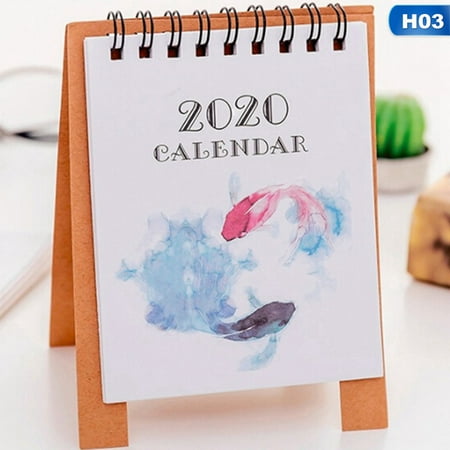 Kaboer 2020 Cute Cartoon Mini Table Desk Calendar Annual Plan